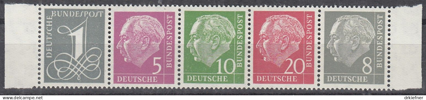 BRD Heftchenblatt 8 Y II RLV I, Obere Hälfte, Postfrisch **, Mit Abart, Heuss, 1960 - 1951-1970