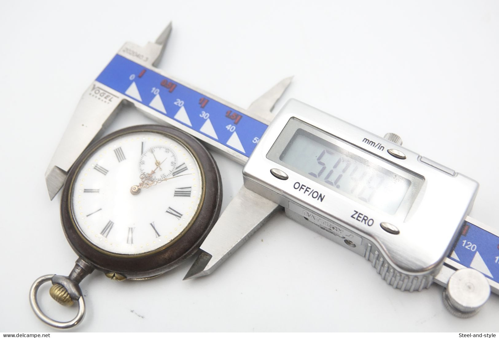 Watches : POCKET WATCH GUN METAL ROMAN NUMERALS 18-1900's - Original - Running - Relojes De Bolsillo