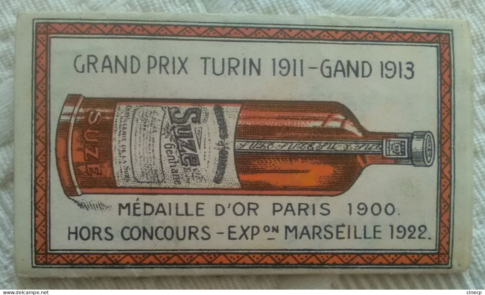 TABAC Publicité SUZE Gentiane Hiver été PAPIER A CIGARETTE Ancien Medaille D'Or Paris 1900 Grand Prix De Turin 1911 Gand - Objets Publicitaires