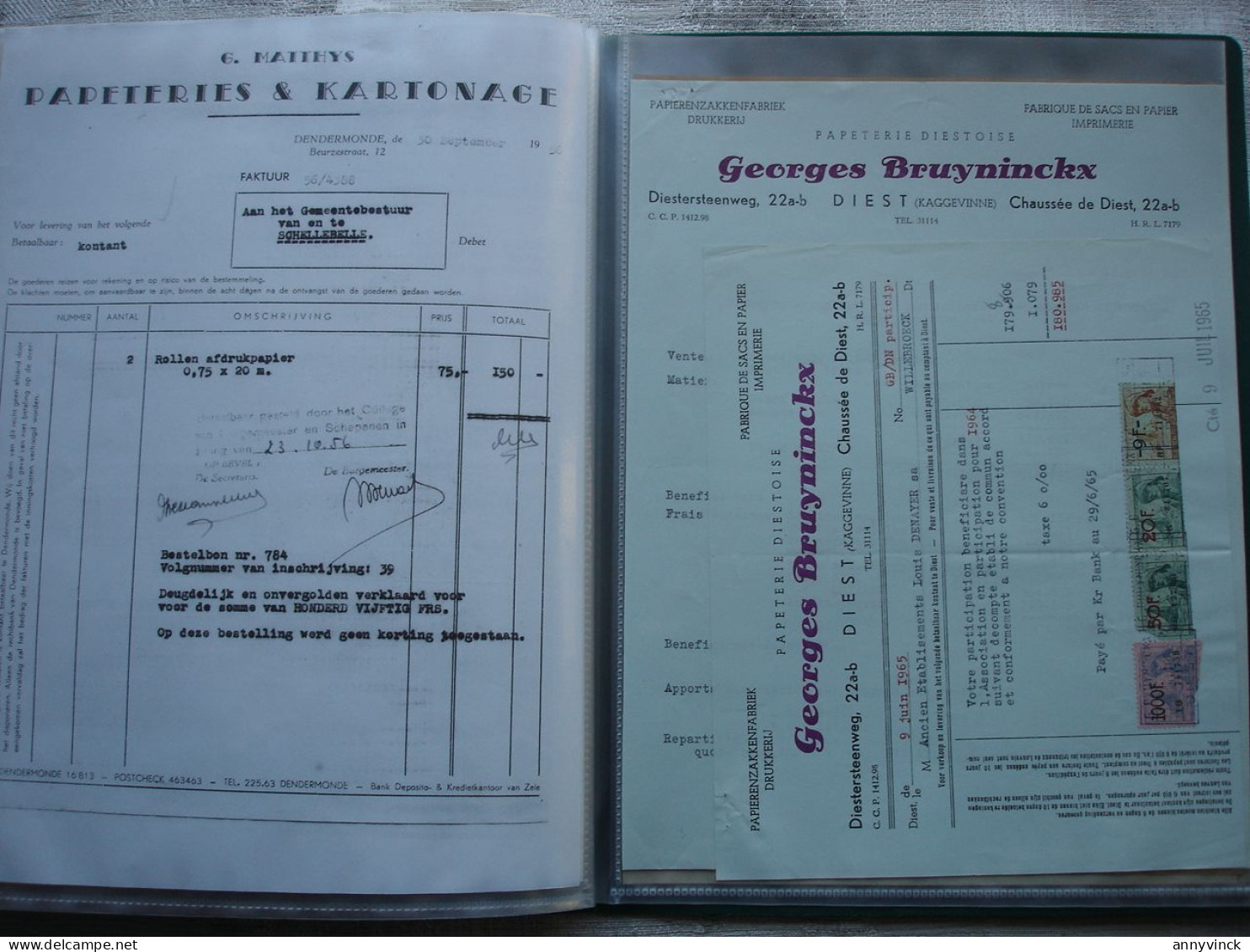 Papierfabricatie lot (80tal) briefhoofden/facturen van Belgische papierverwerkers