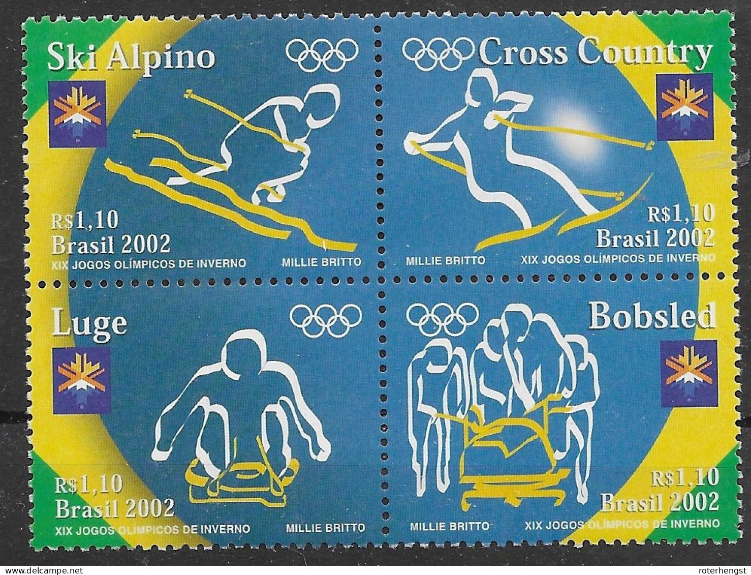 Brazil Mnh ** Olympics Block 2002 5,5 Euros - Blocks & Sheetlets