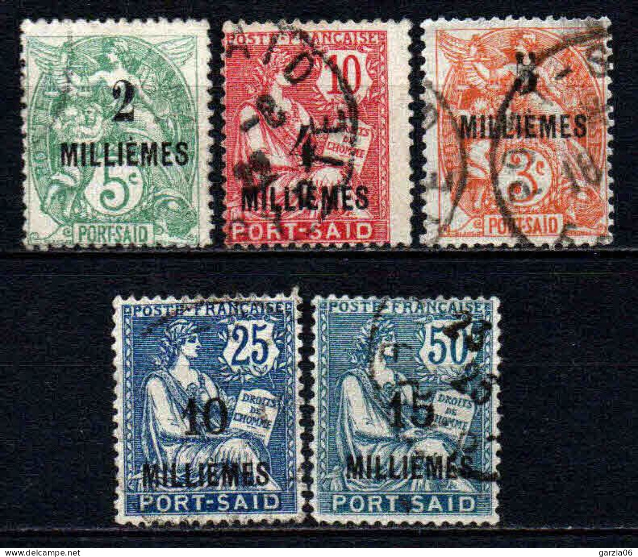 Port Saïd - 1921  -  Tb Antérieur Surch  - N° 49A-50-50A--53-56- Oblitéré - Used - Usados