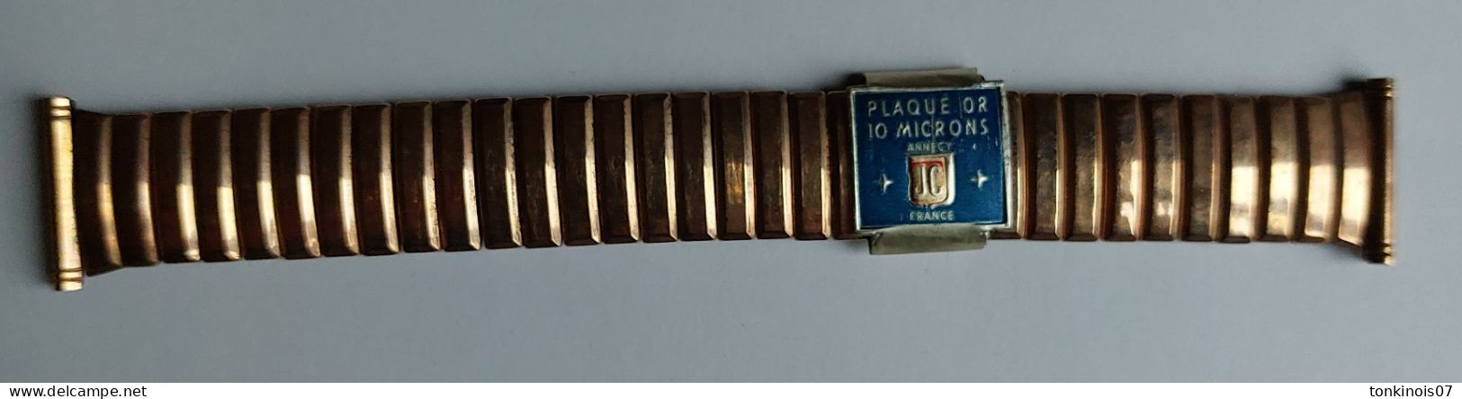 Bracelet De Montre Années 1930/1950 En Métal Plaqué Or 10 Microns Annecy JC France - Montres Anciennes