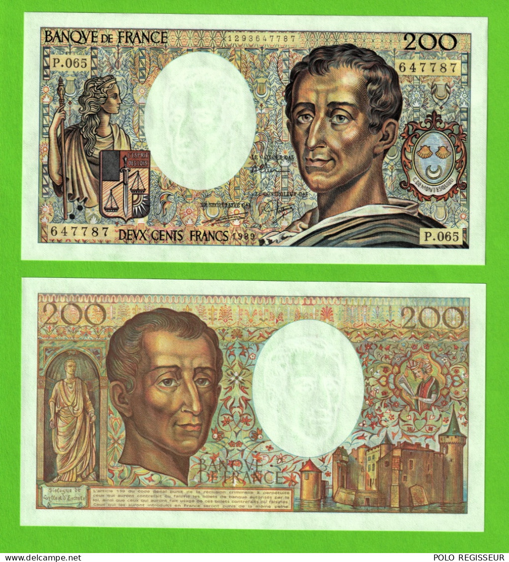 200 Francs 1989   Série De 7 Billets Neufs - 200 F 1981-1994 ''Montesquieu''