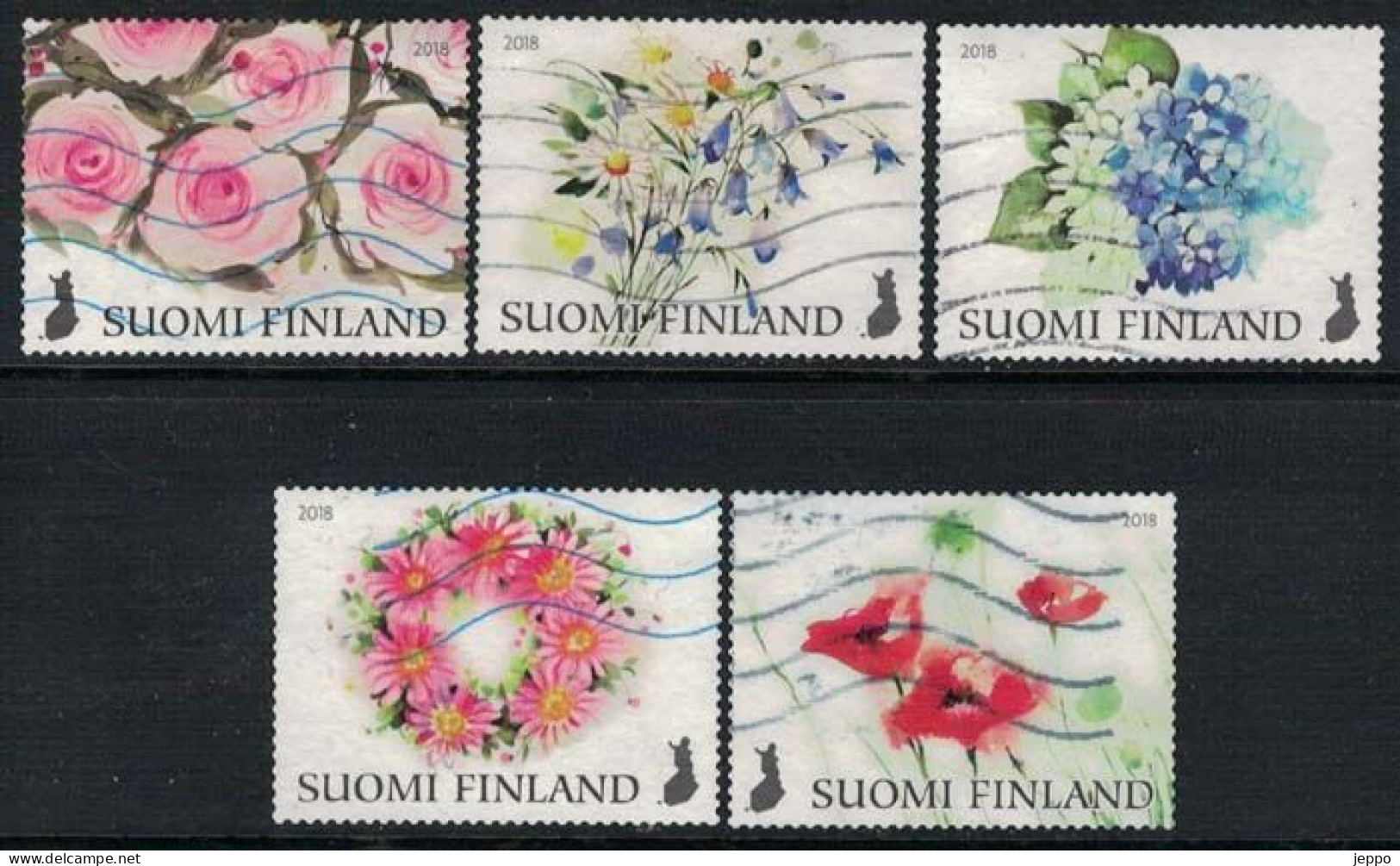 2018 Finland, Flowers, Complete Used Set. - Gebraucht