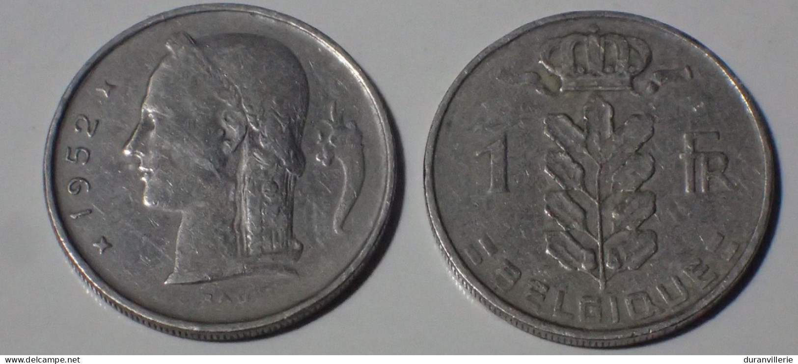 1952 - Belgique - Belgium - 1 FRANC, Type Cérès - 1 Franc