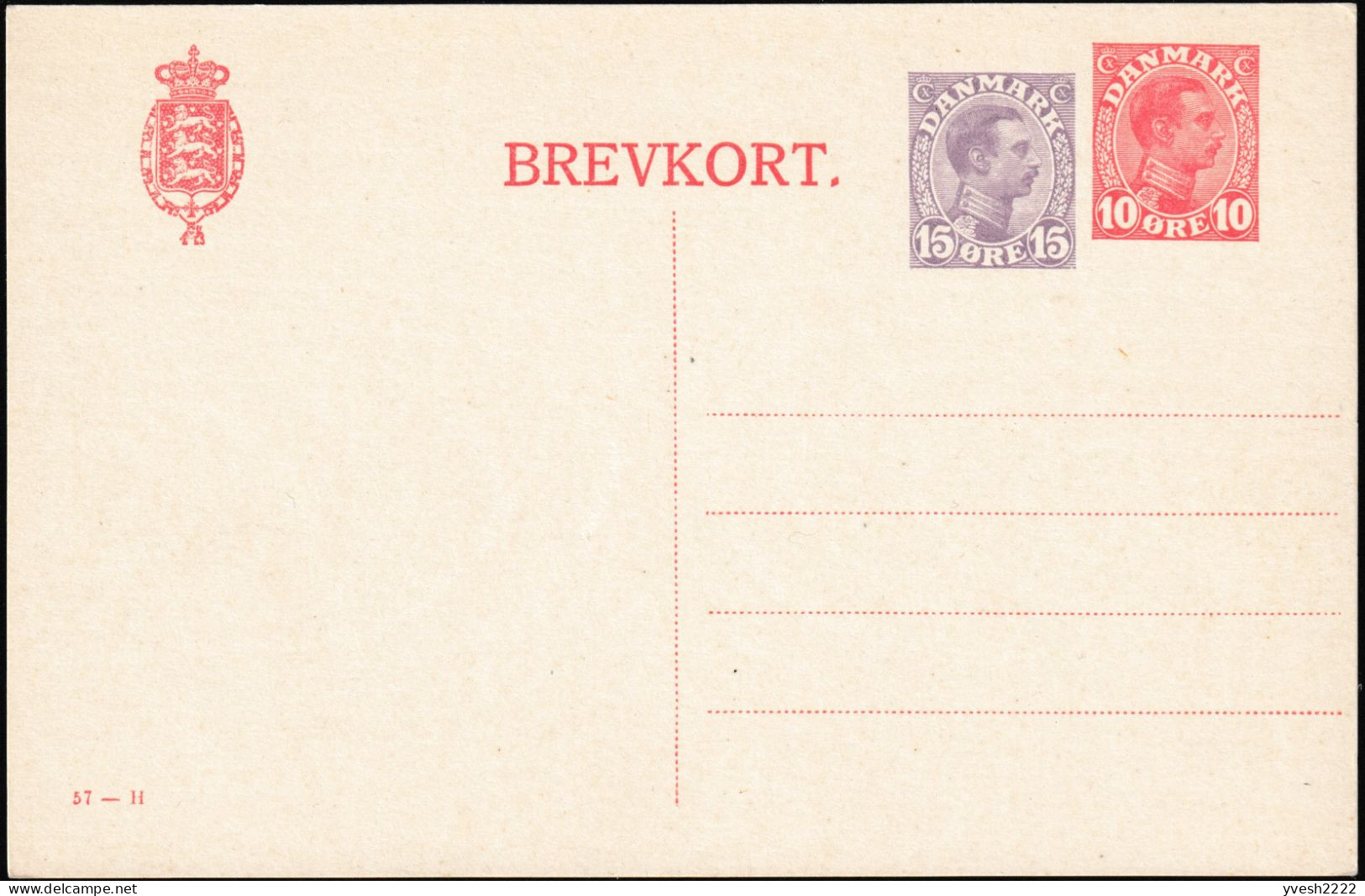 Danemark 1921. Entier Postal, Carte Avec Double Affranchissement. Michel P181 II, 10 + 15 øre. Superbe - Entiers Postaux