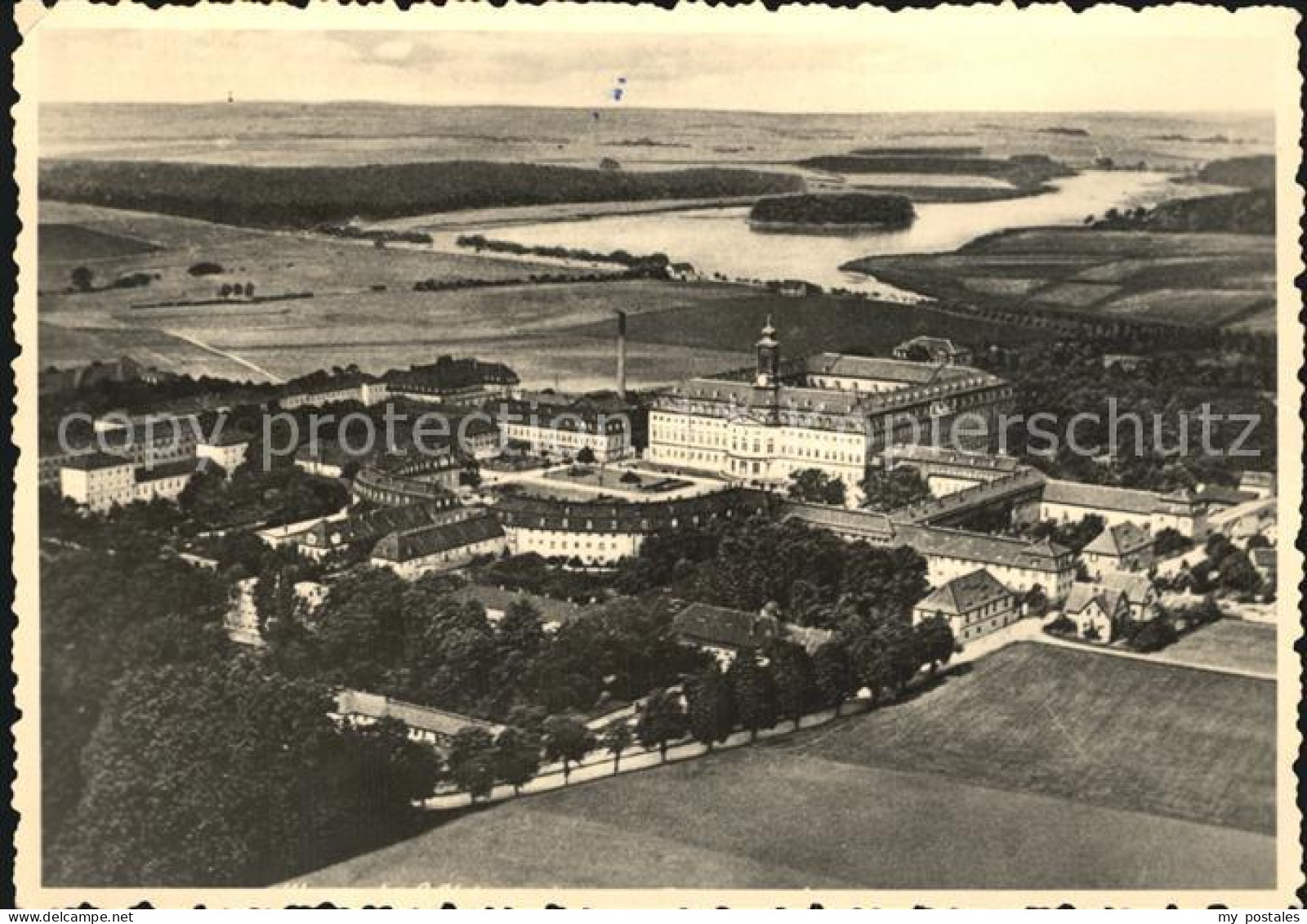 72399749 Wermsdorf Fliegeraufnahme Schloss Hubertusburg Mit Horstsee Wermsdorf - Wermsdorf