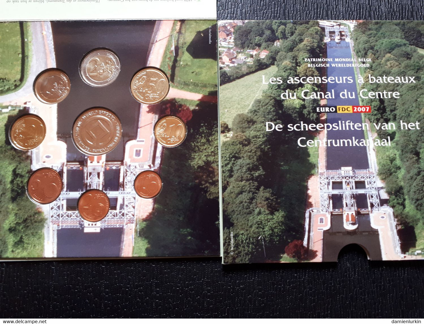 BELGIQUE SET FDC EURO 2007 LES ASCENSEURS A BATEAUX DU CANAL DU CENTRE DE SCHEEPSLIFTEN VAN HET CENTRUMKANAAL - Belgio