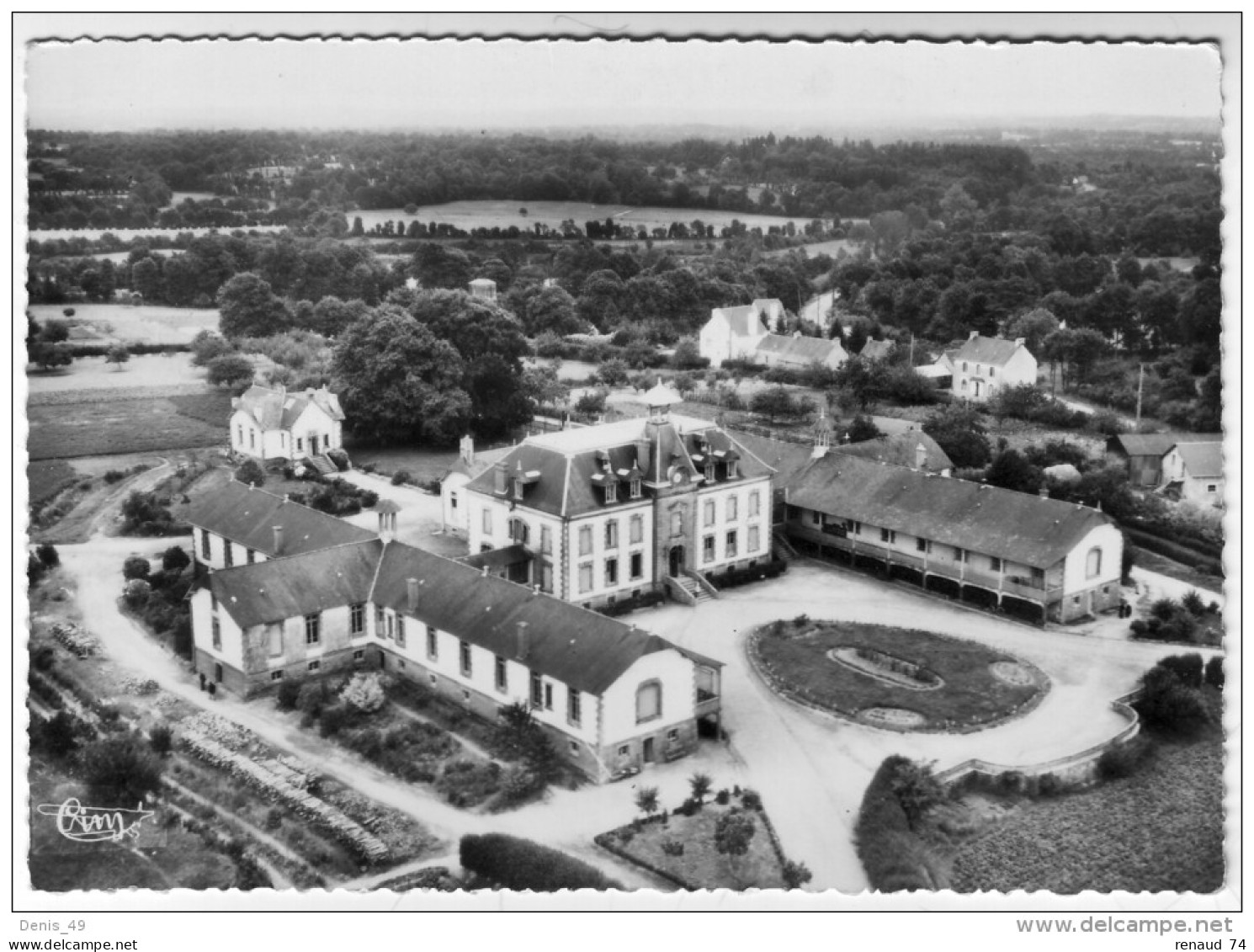 CPSM  GUEMENE MORBIHAN  Hôpital COMBIER Vue Aérienne - Guemene Sur Scorff