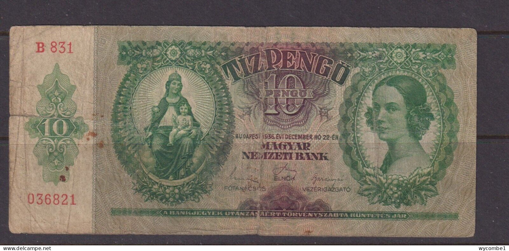 HUNGARY - 1936 10 Pengo Circulated Banknote - Ungheria