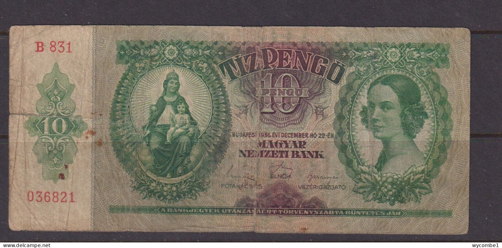 HUNGARY - 1936 10 Pengo Circulated Banknote - Hongrie