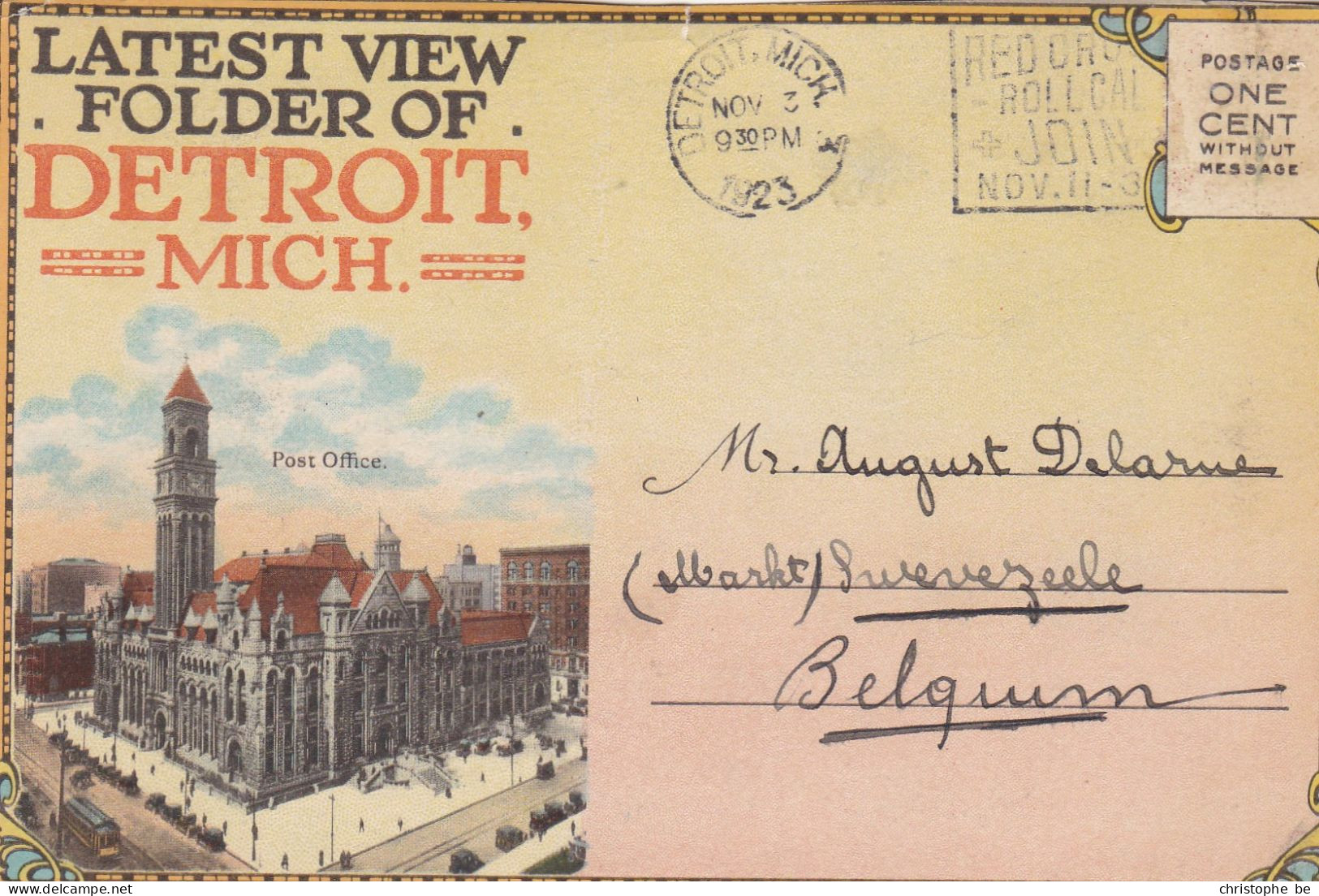 Latest View Folder Of Detroit, Michigan, Cut Our Postcard 1923 (pk86879) - Detroit