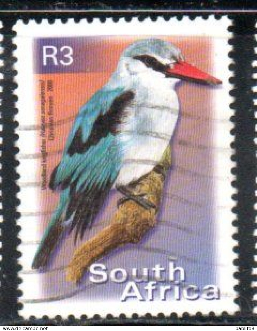 SUD SOUTH AFRICA RSA AFRIQUE 2000 FAUNA BIRDS WOODLAND KINGFISHER BIRD UCCELLI  3r USED USATO OBLITERE' - Usados