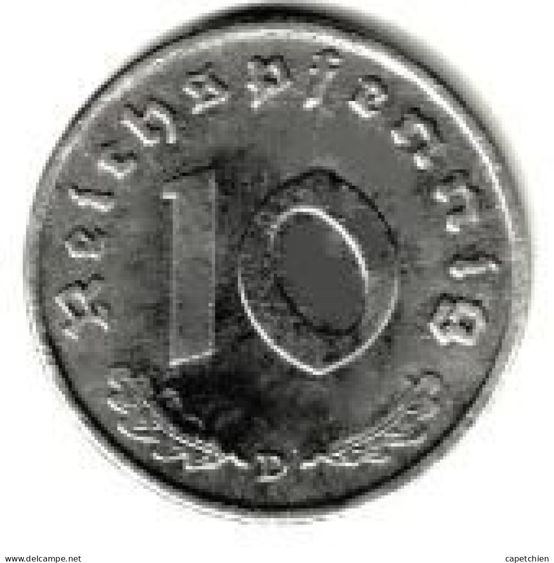 ALLEMAGNE / 10 PFENNIG  / 1940 D / ZINC / ETAT TTB + - 10 Reichspfennig