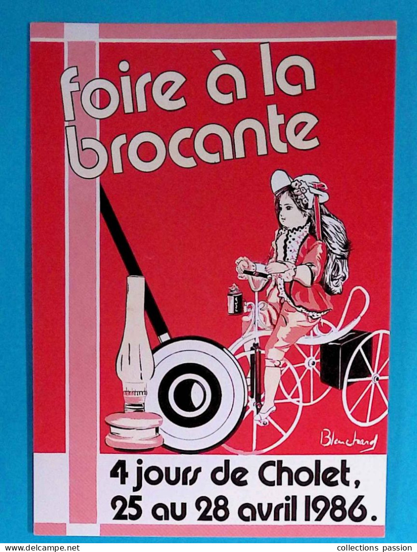 Cp, Bourses & Salons De Collections, Foire à La Brocante, 4 Jours De CHOLET, 1986, Sérigraphie Cartier - Bolsas Y Salón Para Coleccionistas