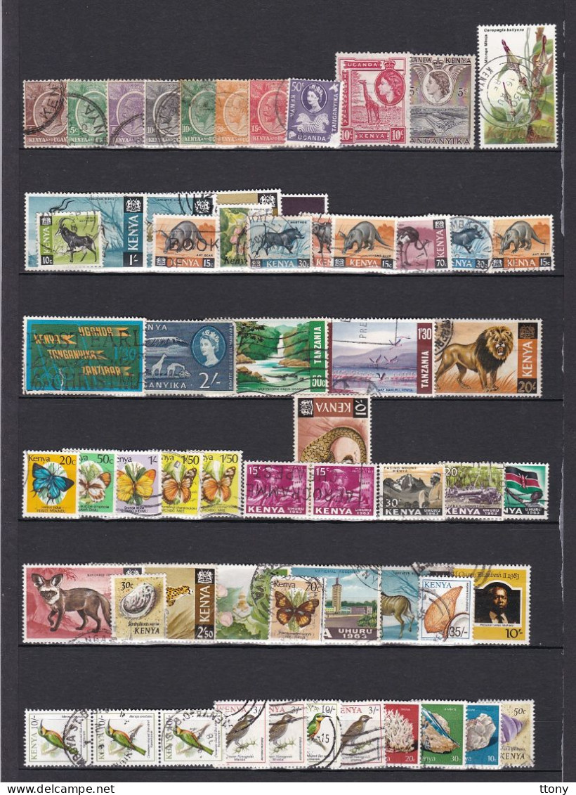 60 Timbres  Oblitérés  Afrique     Kenya  Différentes Années Et Colonie Grande-Bretagne - Kenia (1963-...)