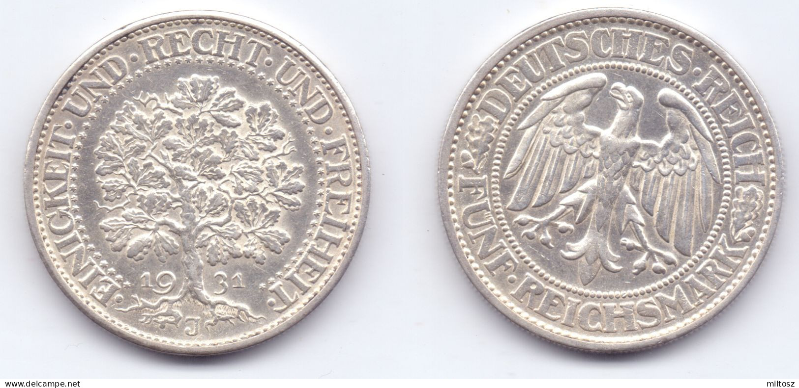 Germany 5 Reichsmark 1931 J - 5 Reichsmark