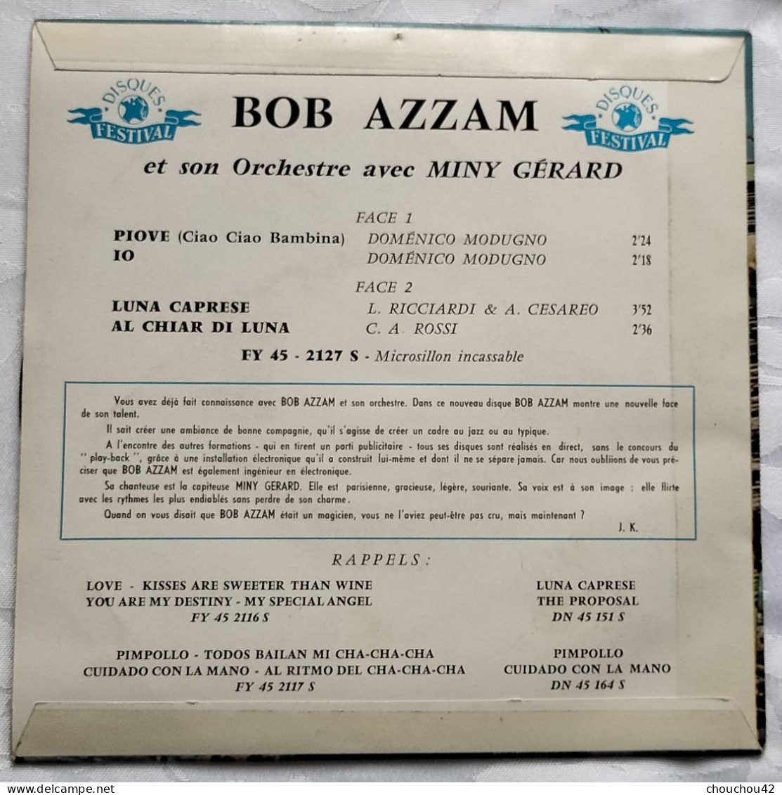 Bob Azzam En Italie 4 Titres - Otros - Canción Italiana