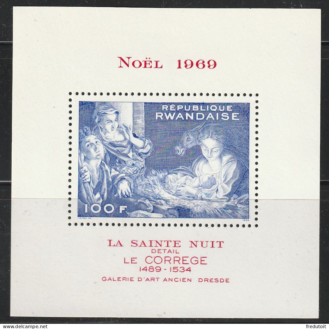 RWANDA - BLOC N°20 ** (1969) Noël - Neufs