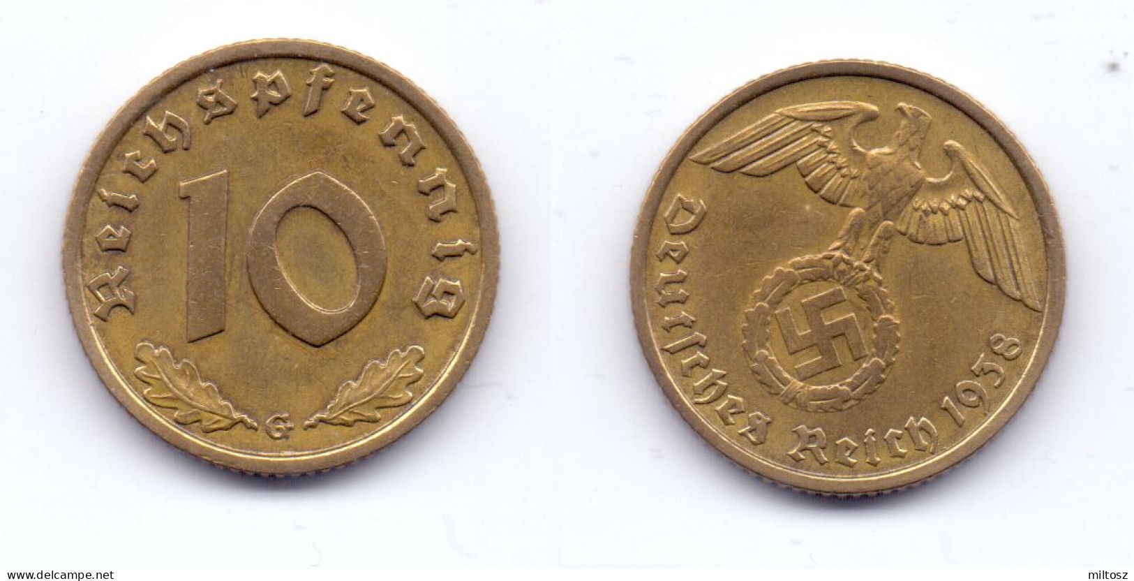Germany 10 Reichspfennig 1938 G - 10 Reichspfennig