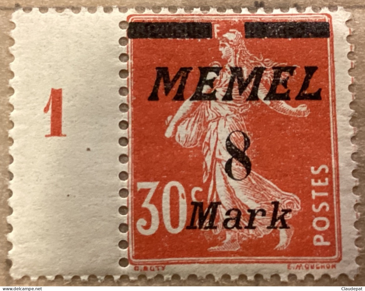 Memel 1922, N°112 (Stampworld), 8/30M/C,  Rouge Orange, Neuf Charnière Millesime, Très Bon état - Neufs