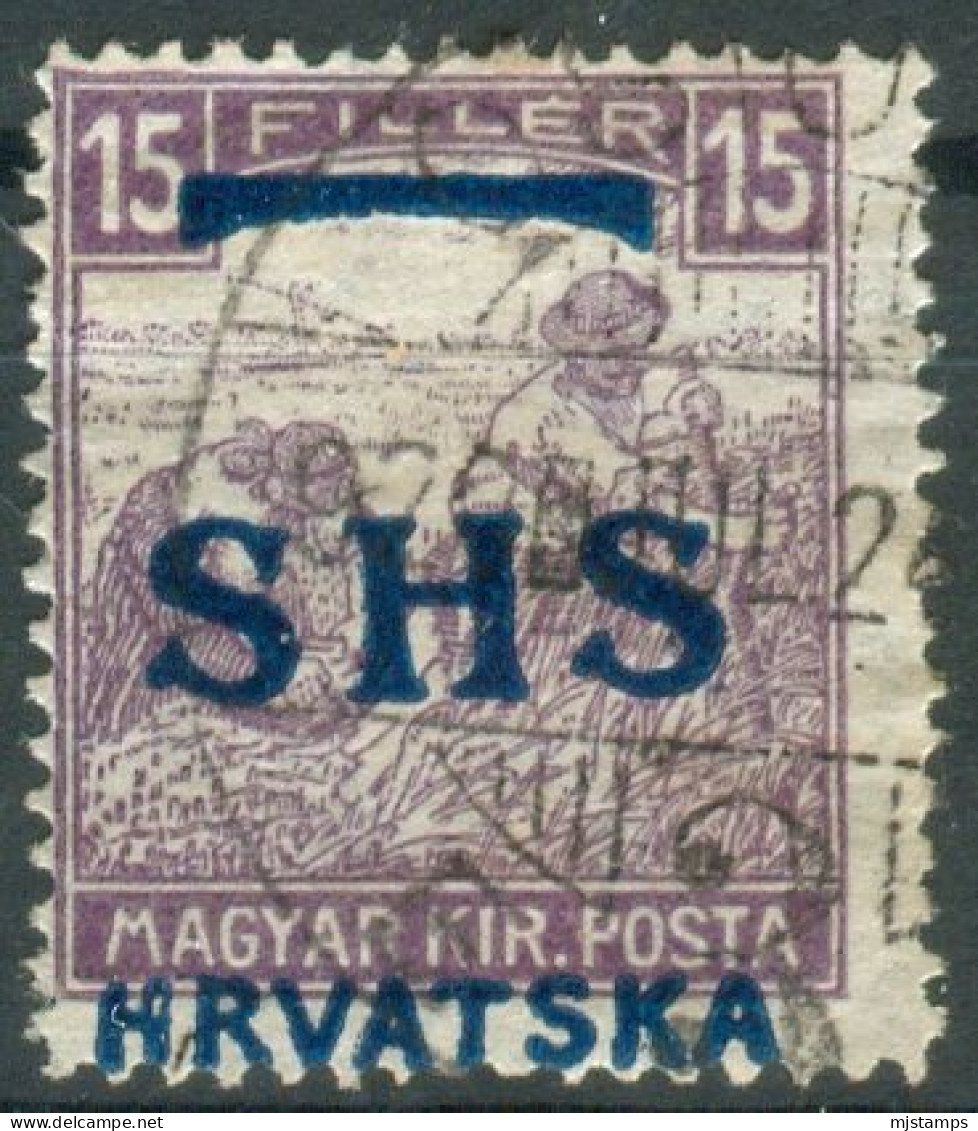 Yugoslavia SHS Croatia 1918 White Numbers, Mi.63 Used, Certificate - Gebraucht