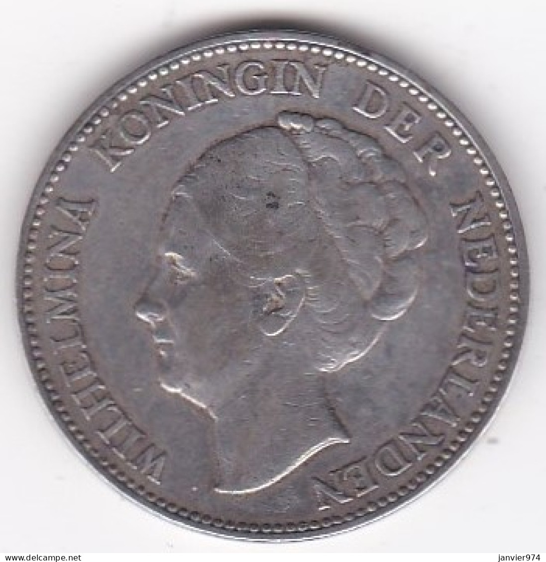 Pays-Bas, 1 Gulden 1924 , WILHELMINA I , En Argent, KM# 161.1 - 1 Florín Holandés (Gulden)