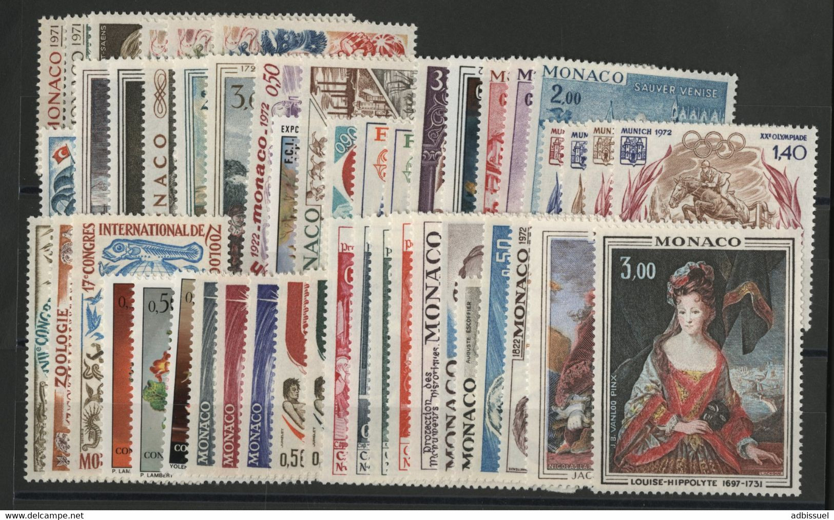 MONACO ANNEE COMPLETE 1972 Vendue à 15 % De La Cote N° 867 à 915 Neufs ** (MNH) 49 Timbres TB - Full Years