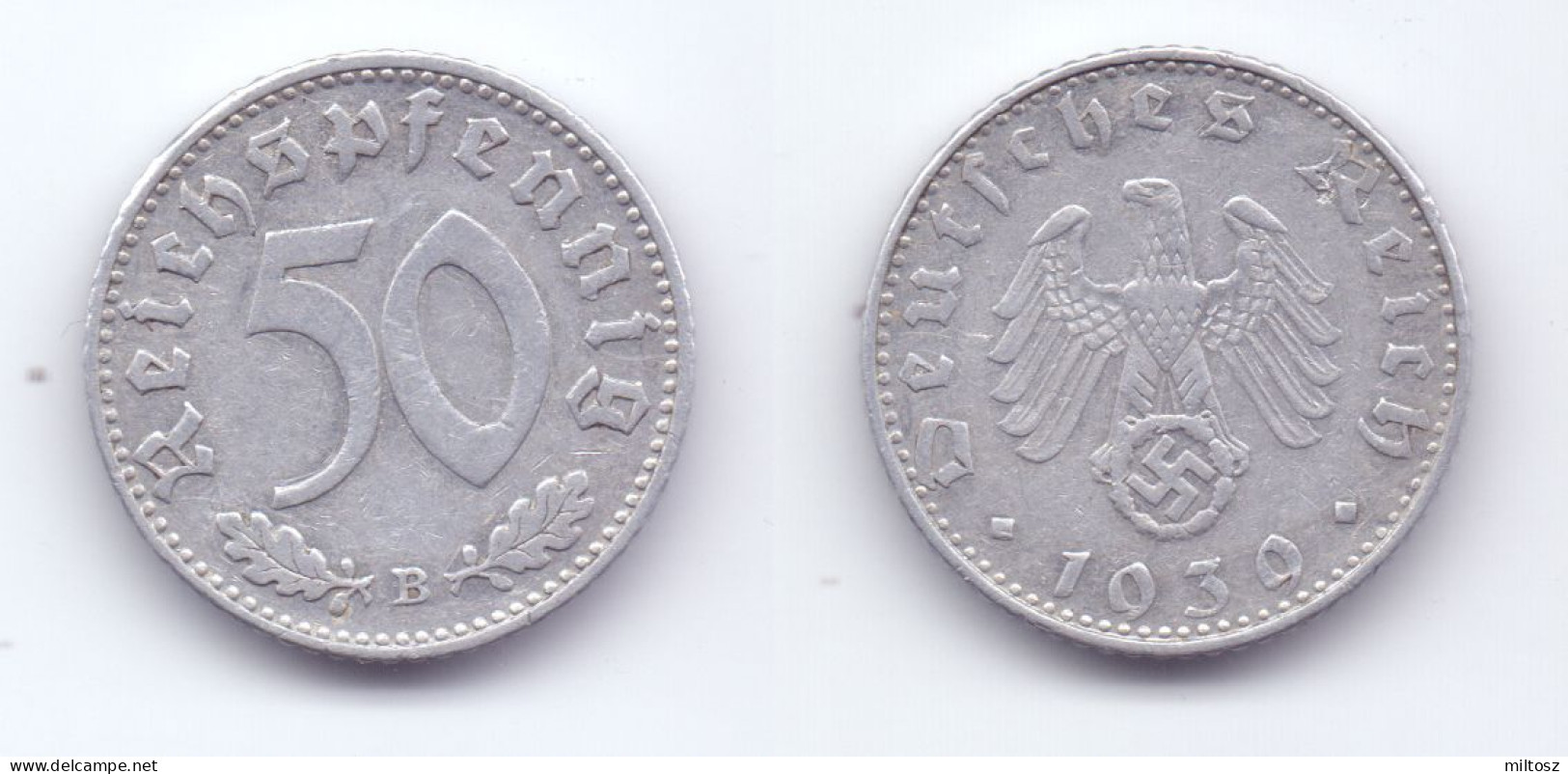 Germany 50 Reichspfennig 1939 B WWII Issue - 50 Reichspfennig