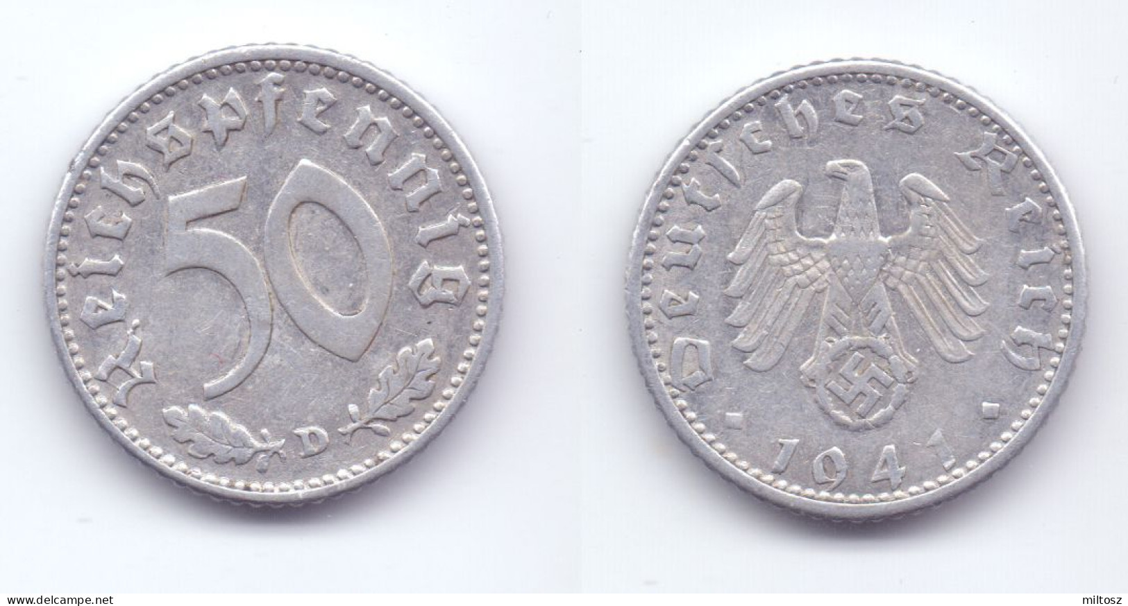 Germany 50 Reichspfennig 1941 D WWII Issue - 50 Reichspfennig
