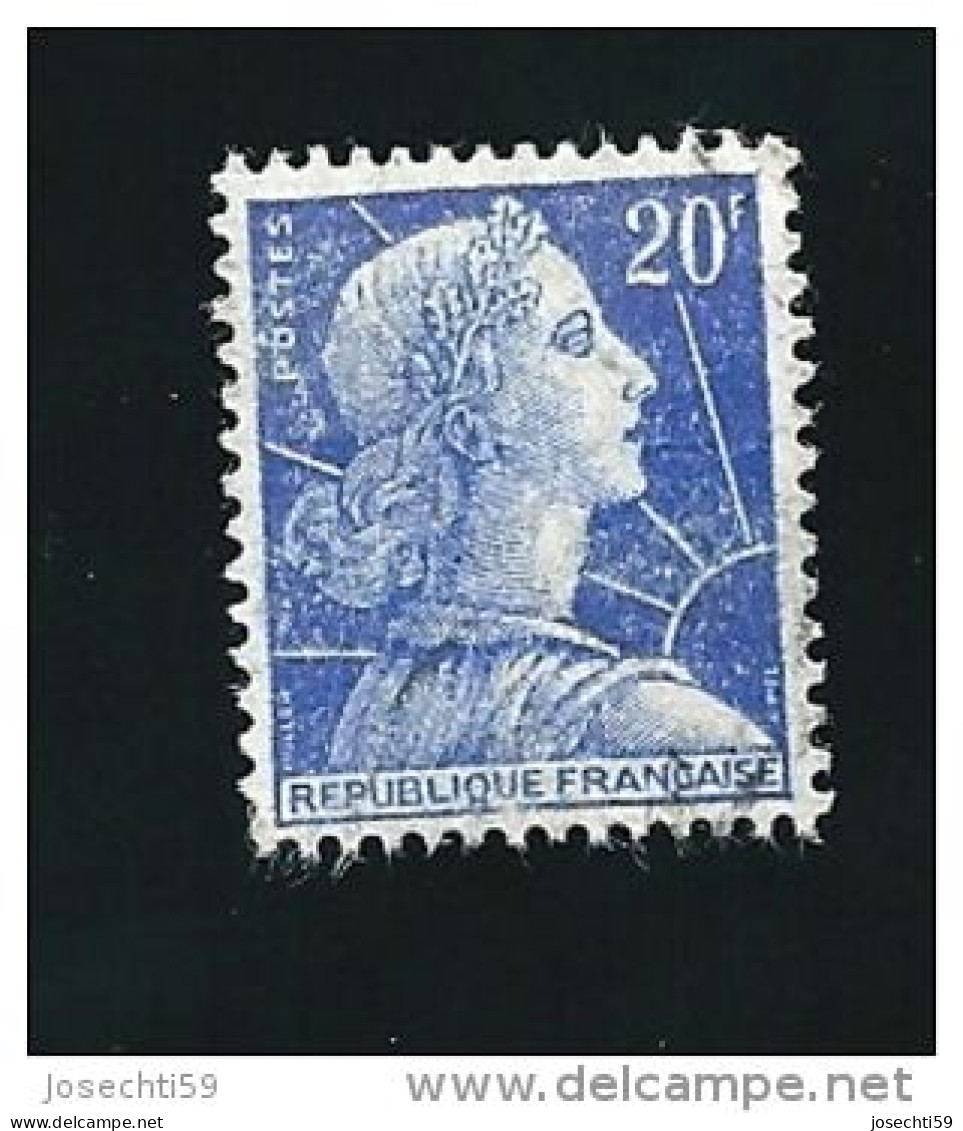 N° 1011B  Marianne De Muller, 20 F Outremer Timbre  France  1955 - 1955-1961 Marianne (Muller)