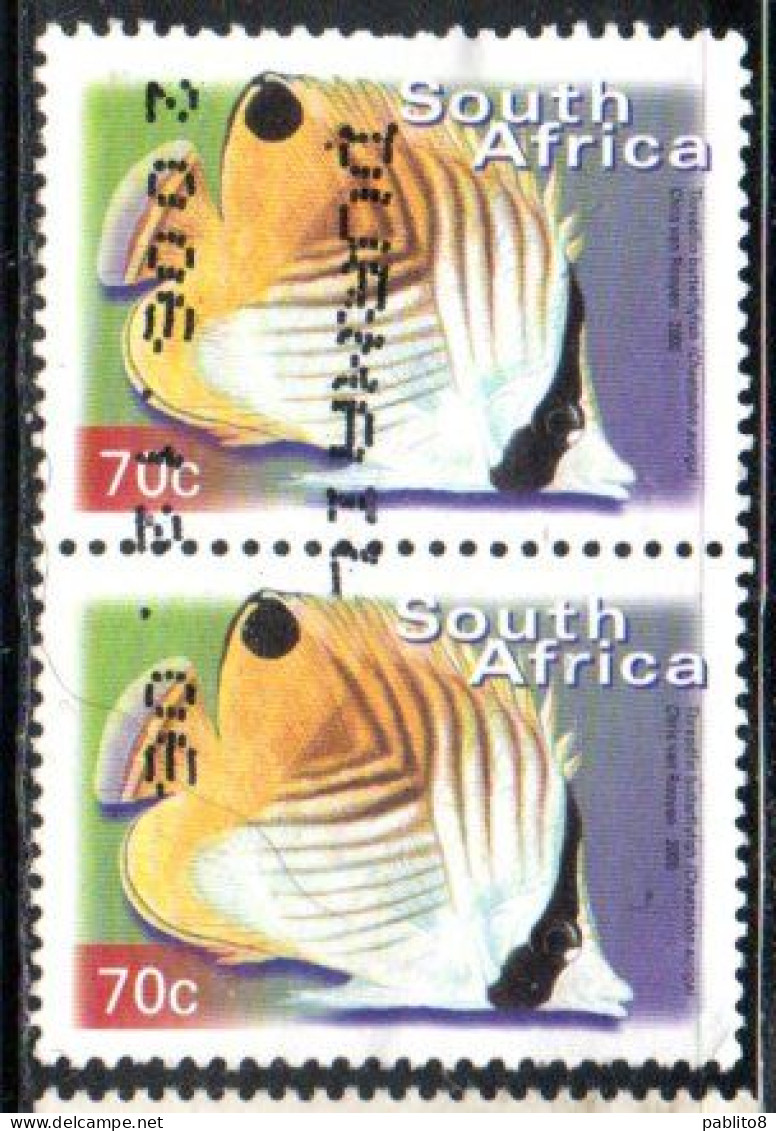 SUD SOUTH AFRICA RSA AFRIQUE 2000 FAUNA FISHES FISH THREADFIN BUTTERFLYFISH  70c USED USATO OBLITERE' - Usados