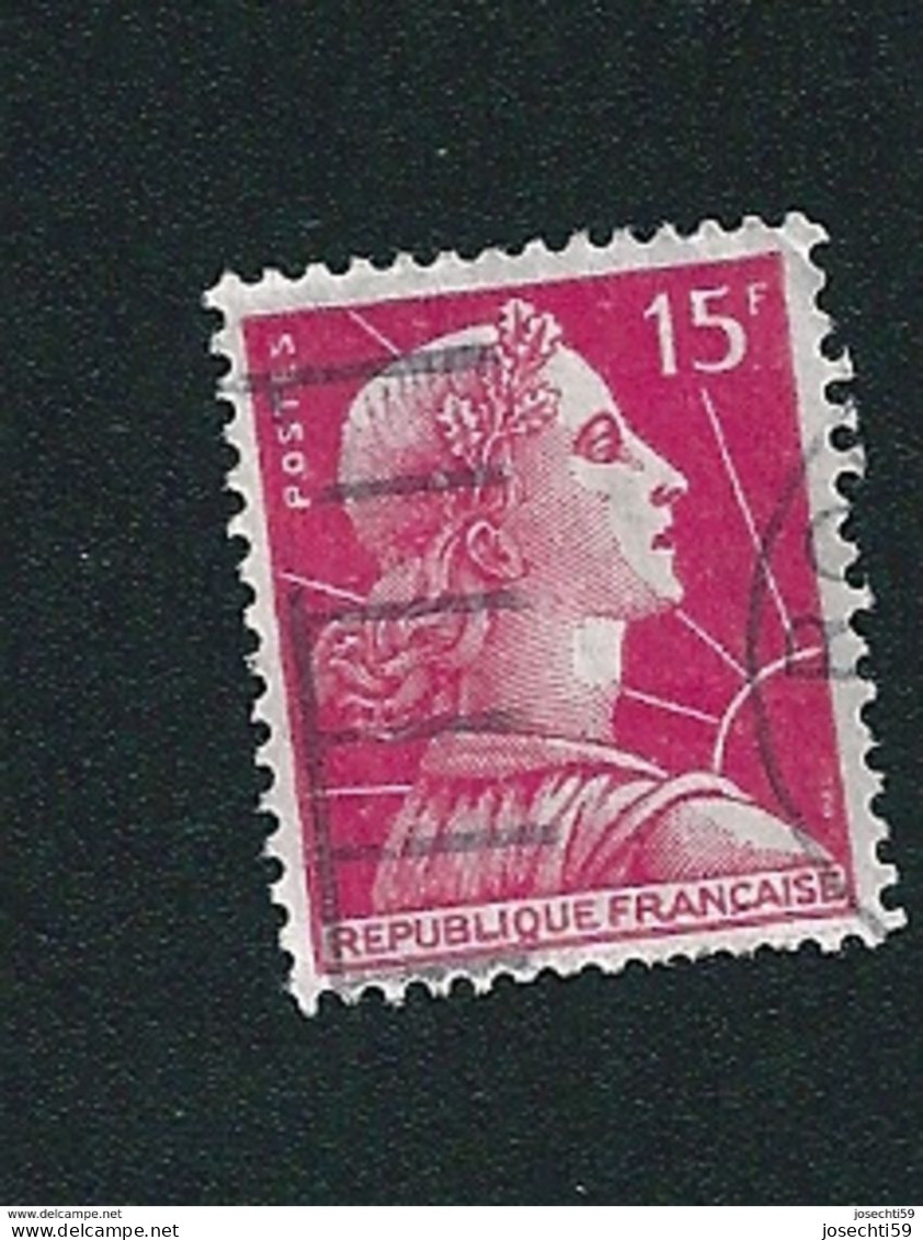 N° 1011  Marianne De Muller, 15 F Rose  Timbre  France  1955/59 - 1955-1961 Marianne Of Muller