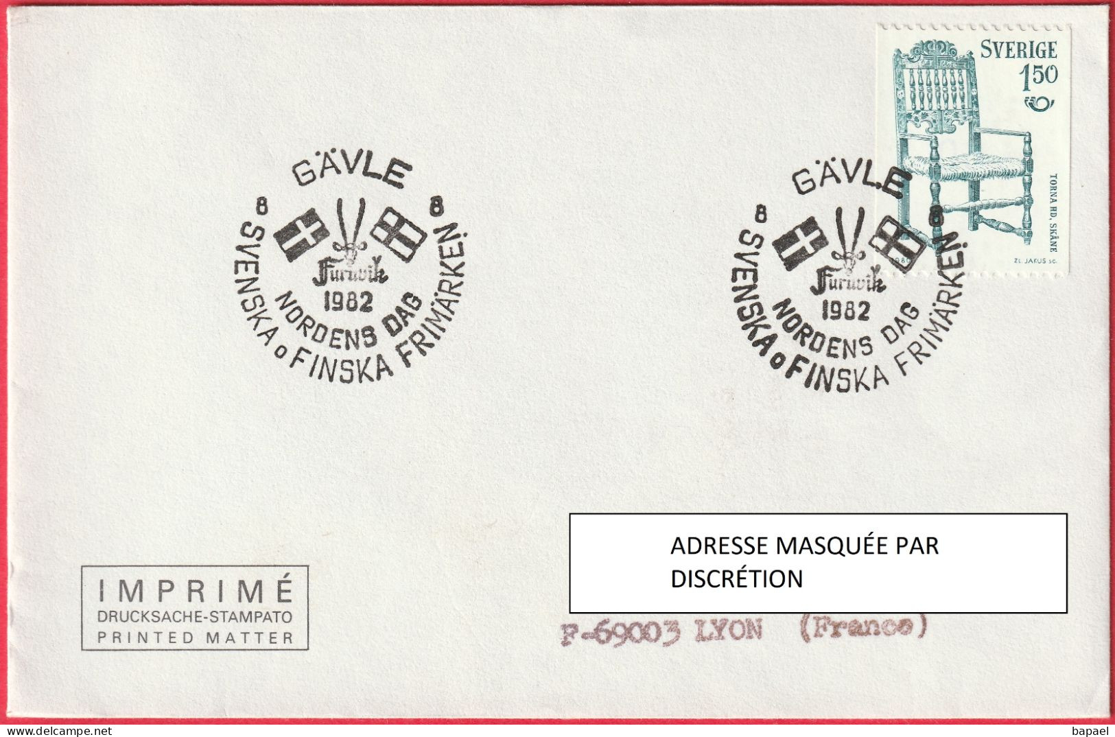 Imprimé - Enveloppe De Suède (Gävle) (1982) (Recto-Verso) - Brieven En Documenten