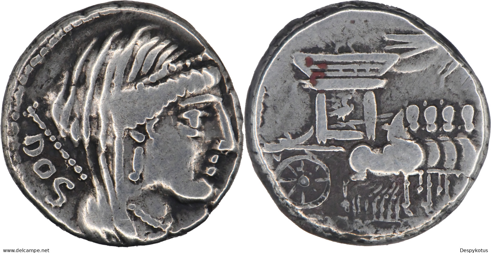 ROME - REPUBLIQUE - Denier - Rubria - Junon - Quadrige - RRC.348/2 - 17-307 - Republiek (280 BC Tot 27 BC)