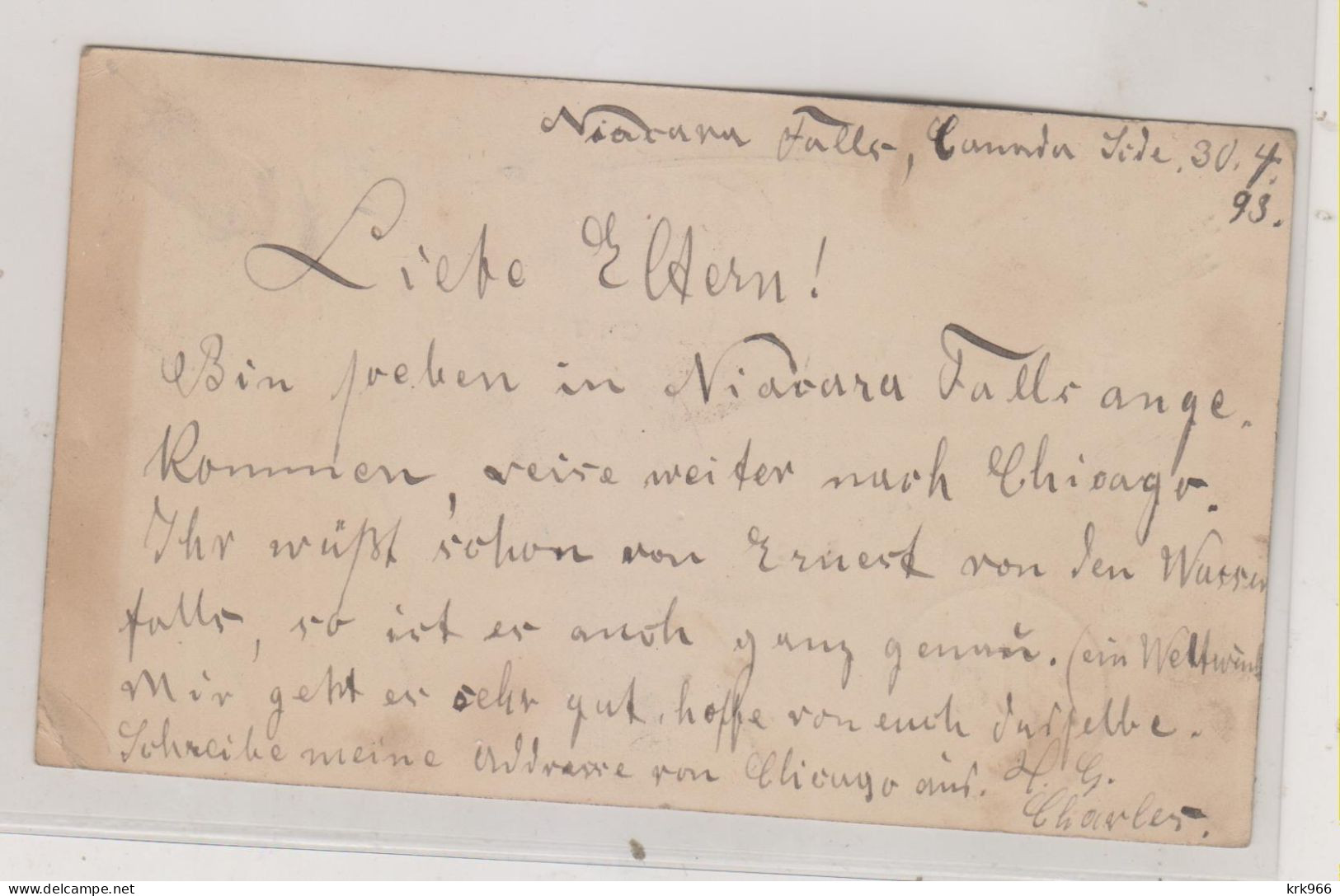 CANADA 1895 NIAGARA FALLS   Nice Postal Stationery To Germany - 1860-1899 Reinado De Victoria