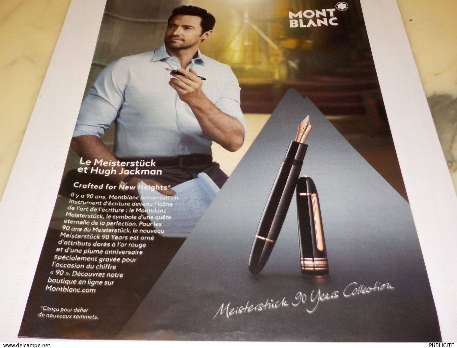 PUBLICITE  STYLO PLUME LE MEISTERSTUCK ET HUGH JACKMAN DE MONT BLANC 2014 - Autres & Non Classés