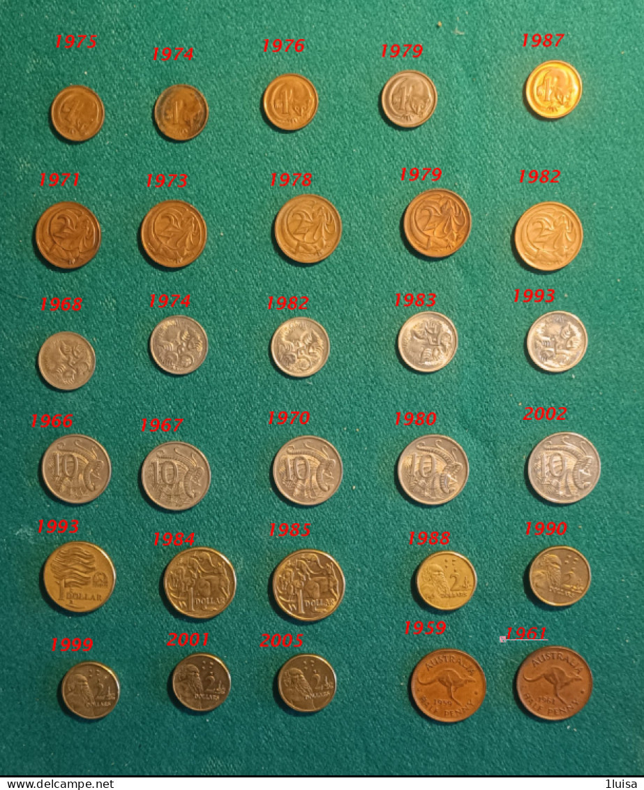 AUSTRALIA  30 Monete Diverse Per Anno - Verzamelingen