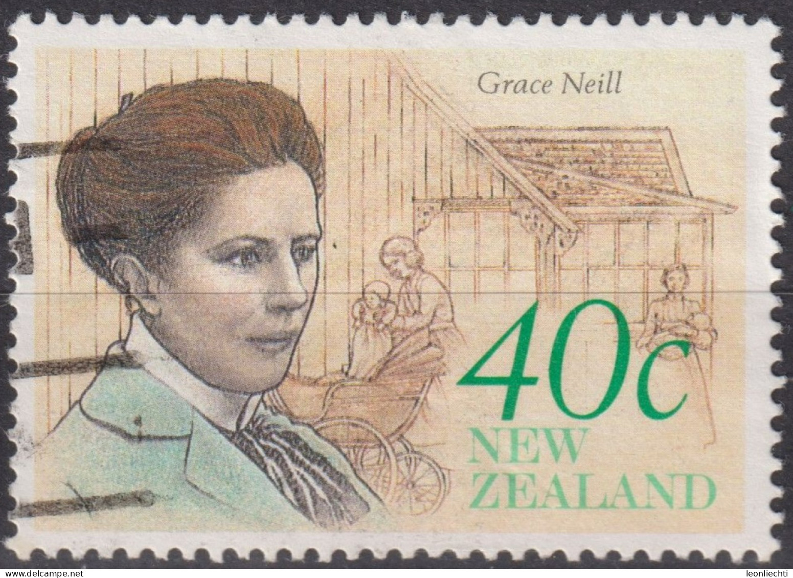 1990 Neuseeland ° Mi:NZ 1116, Sn:NZ 987, Yt:NZ 1066, Grace Neill, New Zealand Heritage (5th Issue).Famous New Zealanders - Gebraucht