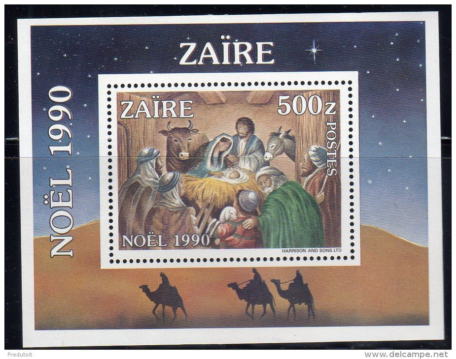 ZAIRE - BLOC N°45 ** (1991) NOEL 1990 - Ungebraucht