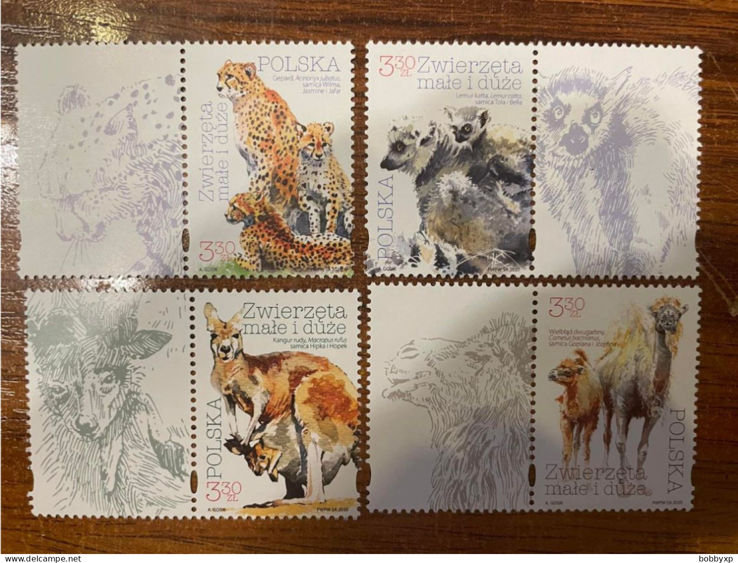 Poland 2020. Small And Large Animals. Fauna. Mi 5210-13.2 Sets & Labels. MNH - Unused Stamps