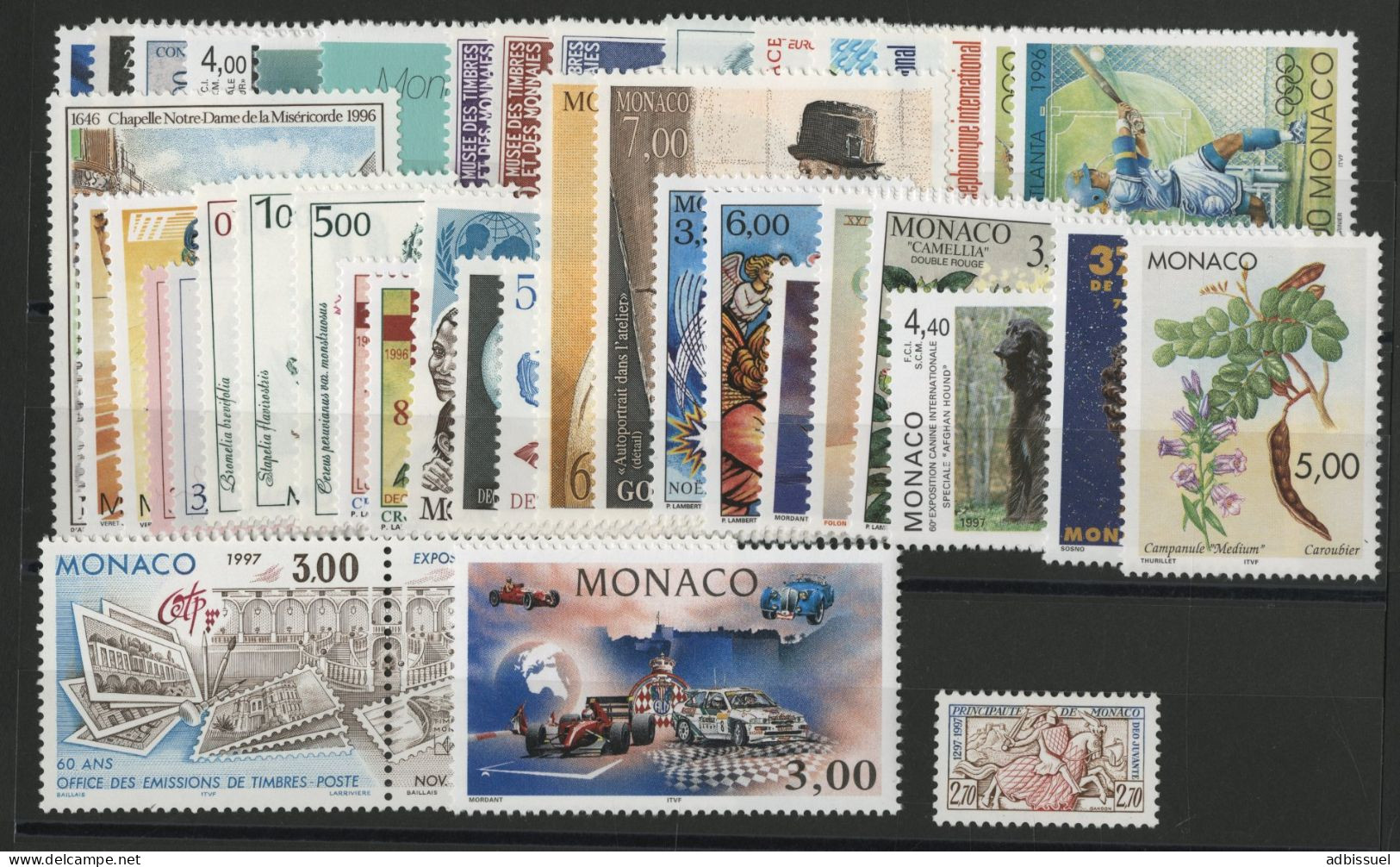 MONACO ANNEE COMPLETE 1996 COTE 143,55 € Neufs ** MNH N° 2026 à 2085 Dont BF N° 71 à 74. TB - Volledige Jaargang