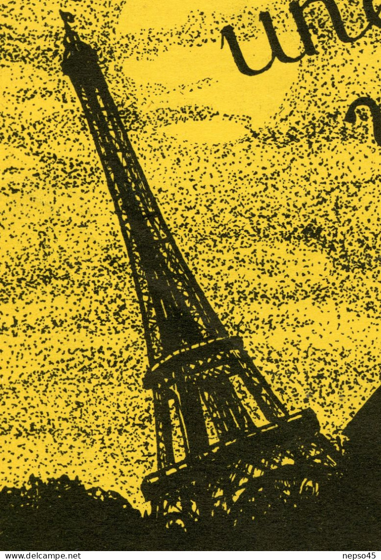 Partition Musique.Nuit De Paris.Tour Eiffel.Sacré-Coeur.La Seine Arc Triomphe Place De L'étoile Amoureux.1956. - Other & Unclassified