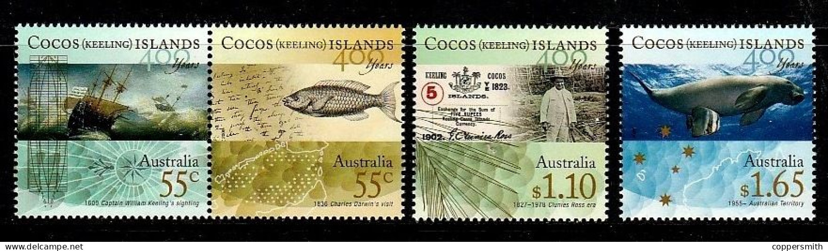 (015) Cocos Isl. / Isles Cocos / Keeling  History / Geschichte / Fauna / Animals / Tiere ** / Mnh  Michel 452-455 - Kokosinseln (Keeling Islands)