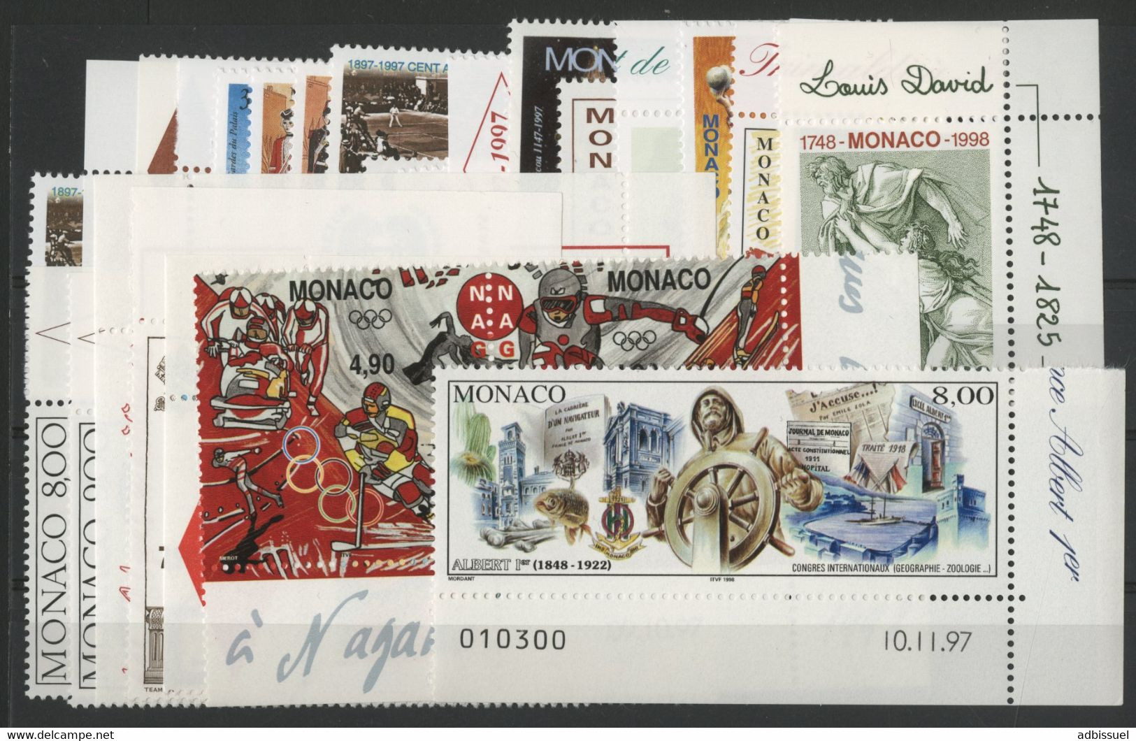 MONACO ANNEE COMPLETE 1997 COTE 165,20 € Neufs ** (MNH) N° 2086 à 2145 Soit 61 Timbres - Volledige Jaargang