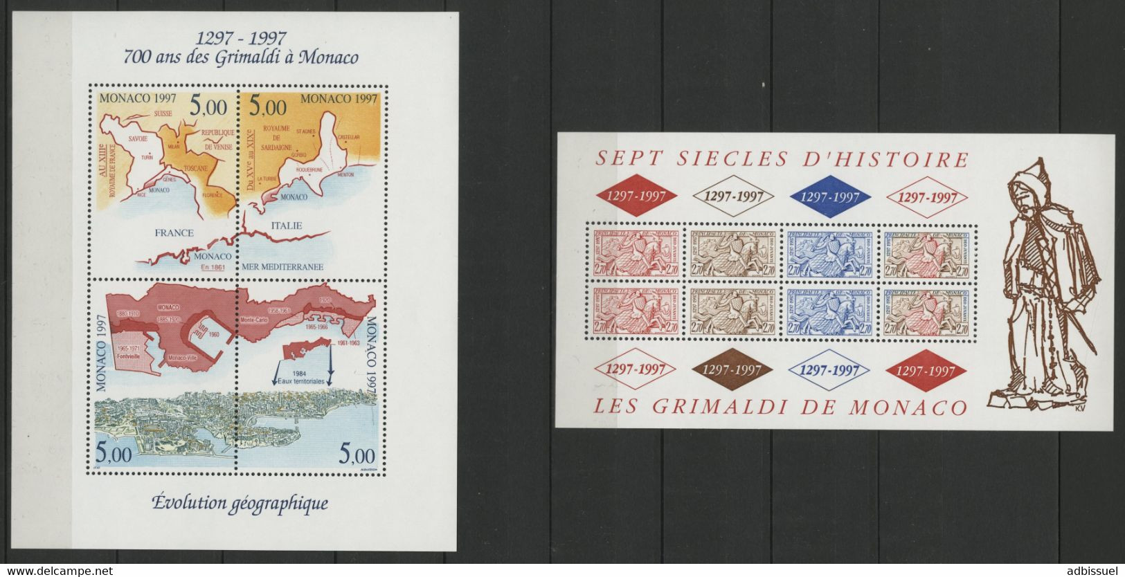 MONACO ANNEE COMPLETE 1997 COTE 165,20 € Neufs ** (MNH) N° 2086 à 2145 Soit 61 Timbres - Annate Complete