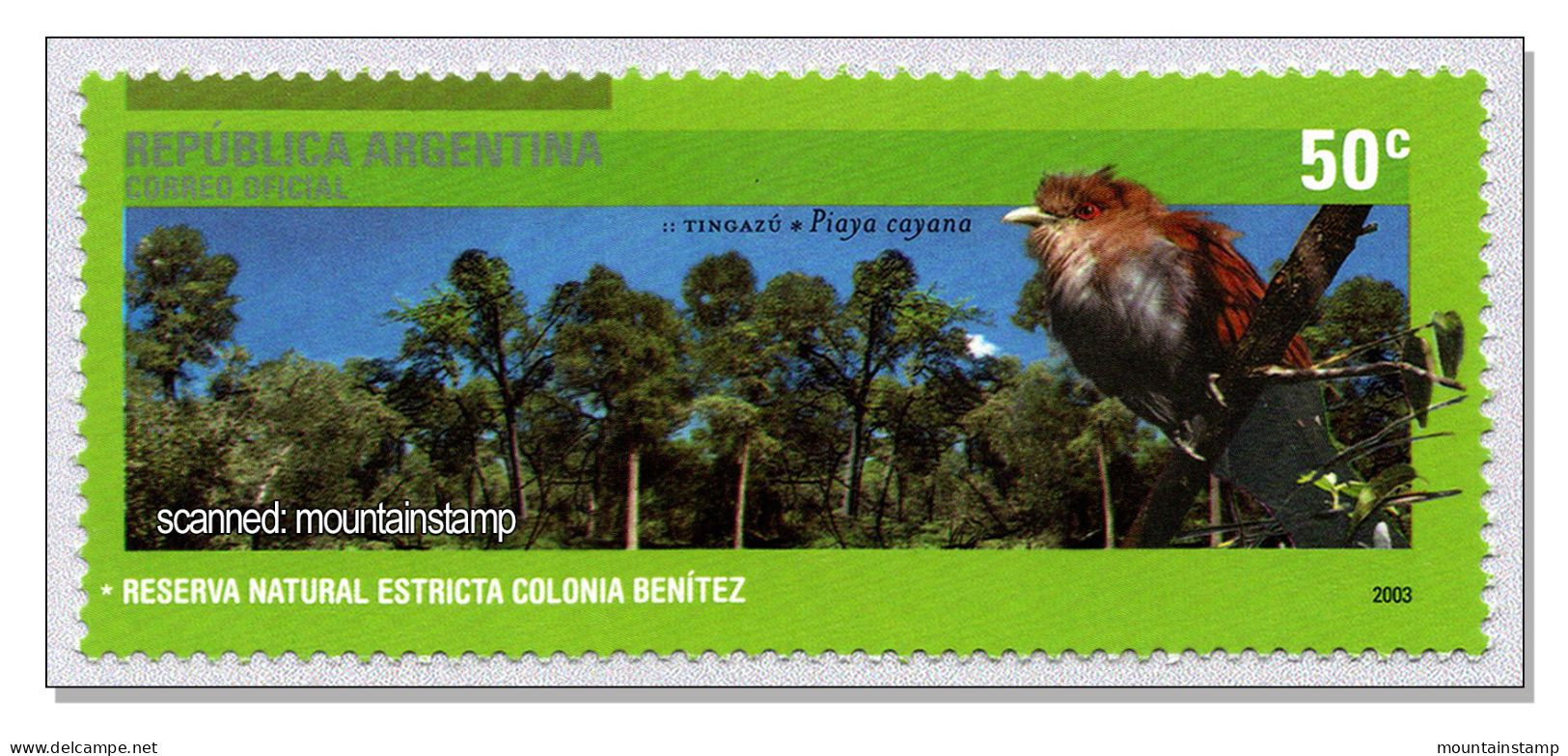 Argentina 2003 (B18) Nature Reserve Colonia Benítez; Cayennekuckuck (Piaya Cayana) Coucou Cuculo Cuckoo Bird MNH ** - Neufs