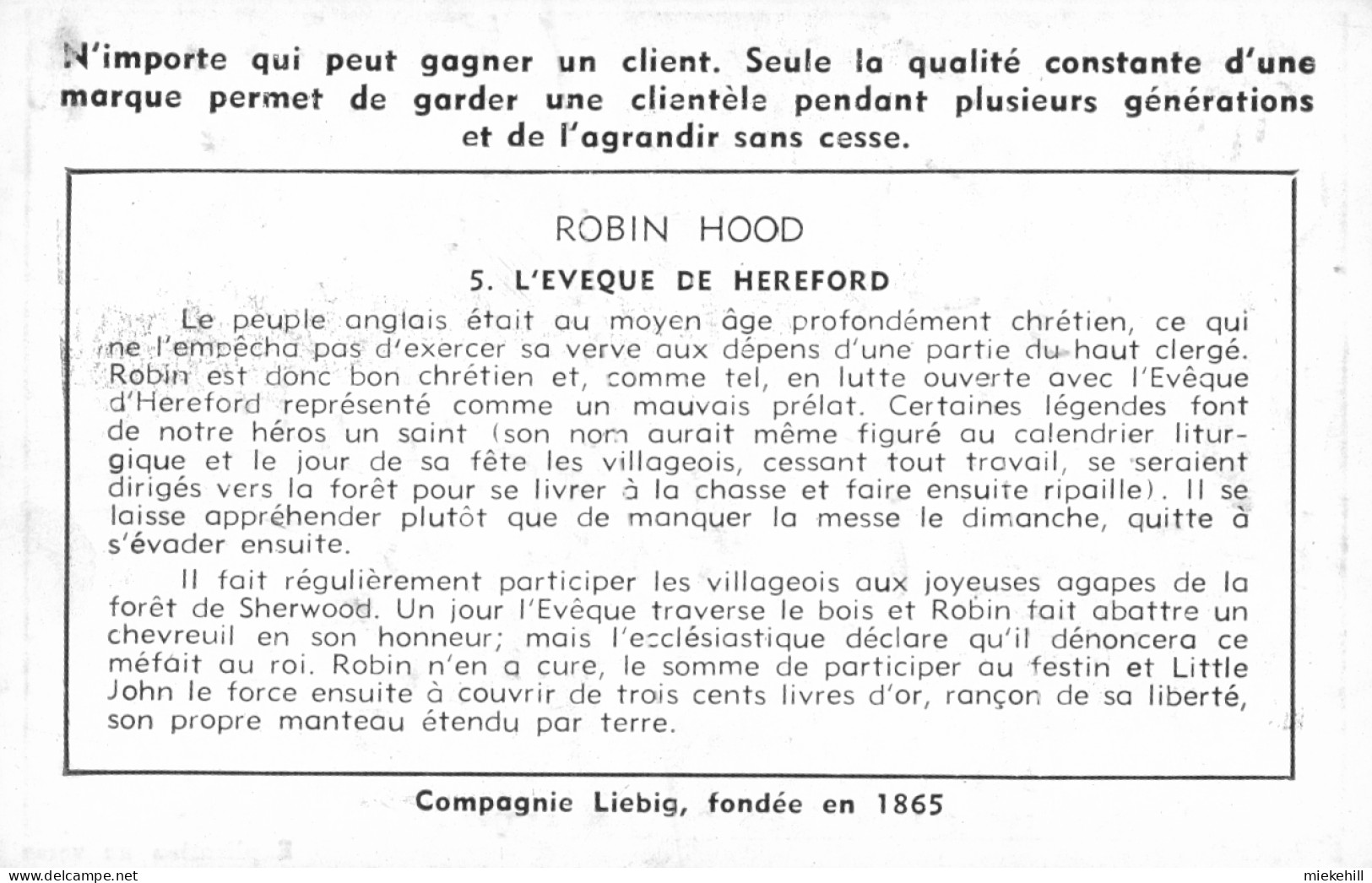 TIR A L'ARC -ROBIN HOOD -L'EVEQUE DE HEREFORD - Tir à L'Arc