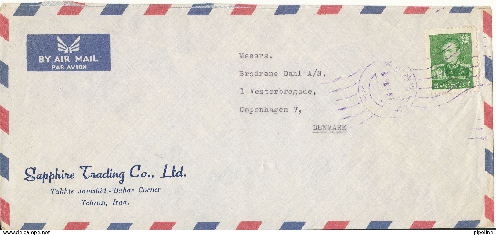 Iran Air Mail Cover Sent To Denmark 1960 ?? - Iran